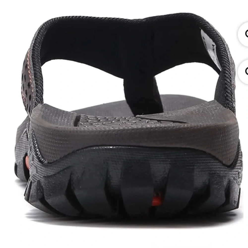 Men's Hobibear Casual Brown and Orange Flip-Flops